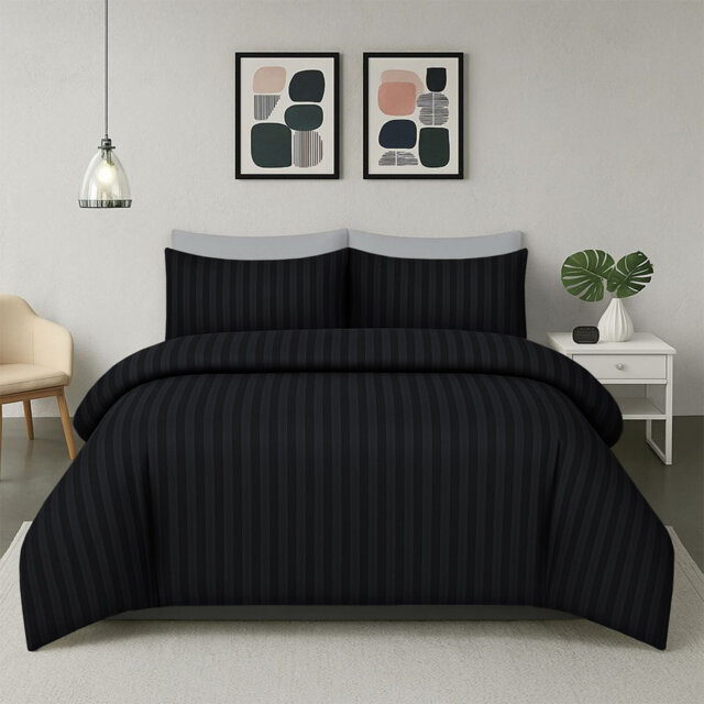 Canella 100% Microfiber Stripe Duvet Cover Set with Pillowcases