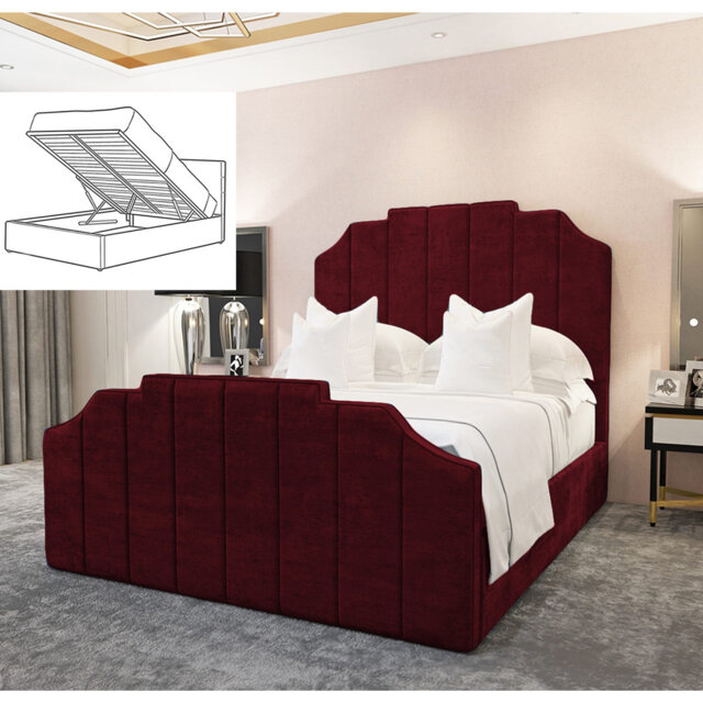 Kristopher Chesterfield Ottoman Storage Bed with Tufted Headboard - Plush Velvet Gas Lift Frame