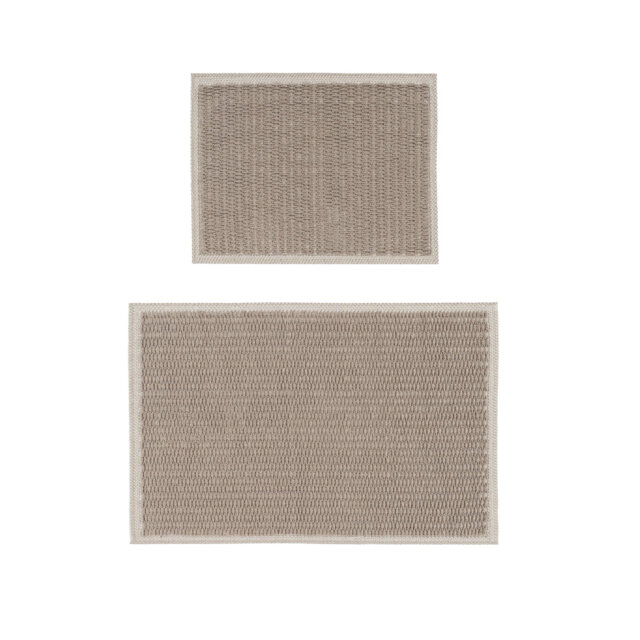 Ruglenza Bathroom Mat Set - 2 Piece Non Slip Cotton Bath Mats for Bathroom & Shower, Textured Loop Bath Rug Set, Quick Dry, Machine Washable, Easy Cle