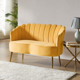 Donata 128cm W Modern Velvet 2 Seat Sofa with Tufted Flower-Shaped Back