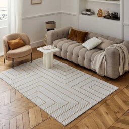Carmel Modern Geometric Cream/Gold Area Rug