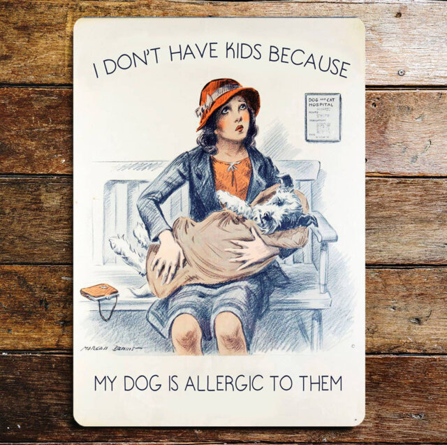 I Don't Have Kids My Dog Allergic to Them Wall DÃ©cor