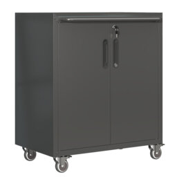 Heavy-Duty Metal Rolling Tool Cabinet with Locking Doors, Mobile Garage Storage with Adjustable Shelf & Wheels