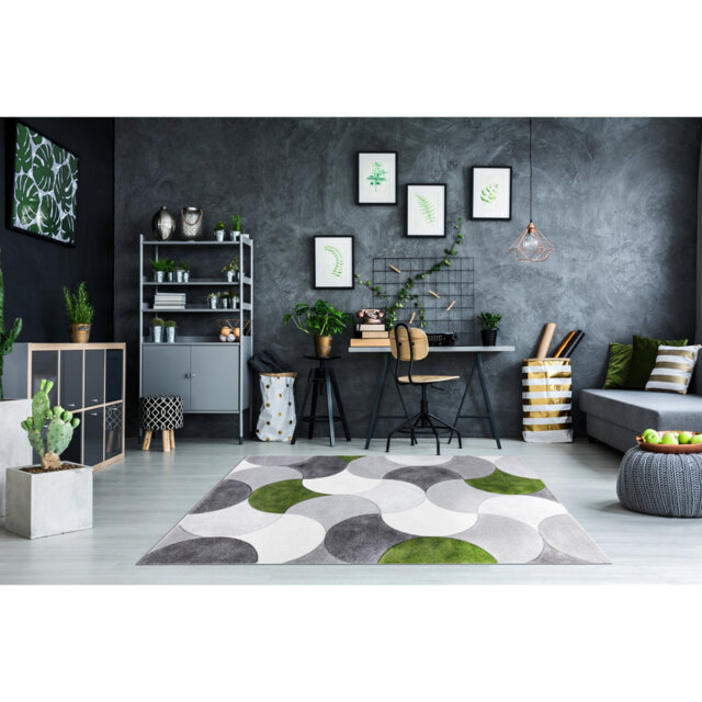 Decoste Gioia D Machine Woven White/Green/Grey Rug