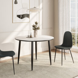 Parma Round Metal Base Dining Table