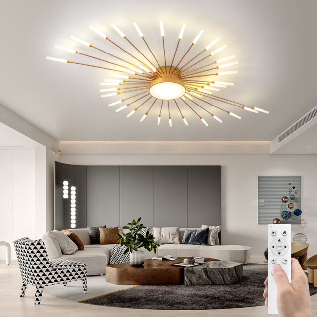Modern led ceiling light with remote, flush mount ceiling lamp acrylic lampshade