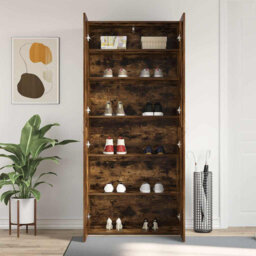 Shoe Cabinet With Door 80 X 35.5 X 180 Cm Engineered Wood