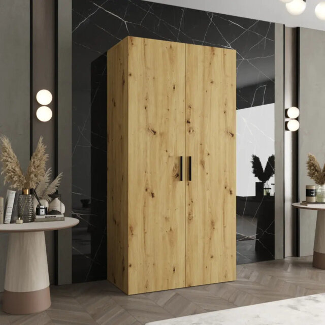 Berlie I Hinged Door Wardrobe 100cm - Sleek, Soft-Close Storage for Light-Filled Rooms
