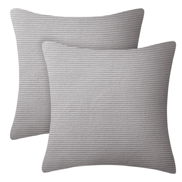 Striped Heavy Crushed Velvet Cushion Cover (Set Of 2)