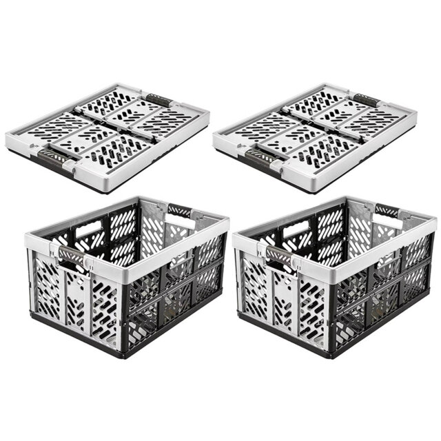 Set of 2 Folding Box 45 Litre With Soft Handles And Lid