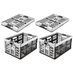 Set of 2 Folding Box 45 Litre With Soft Handles And Lid