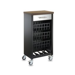 Zamora 48cm W Kitchen Trolley with Wood-Effect Top and Locking Wheels