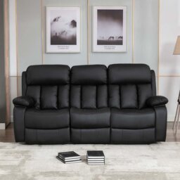 Deneka 3 Seater Linen Reclining Sofa