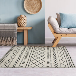Nicci Ethno Flatweave Cotton Black Rug