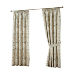 Natural Floral Curtains W66 x L72 (168 x 183cm) 2 Panels for Bedroom Living Room, Vintage Style