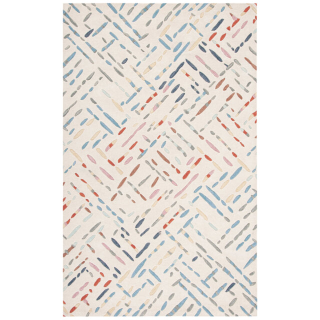 Meteo Rindelt Rug In Ivory & Multi