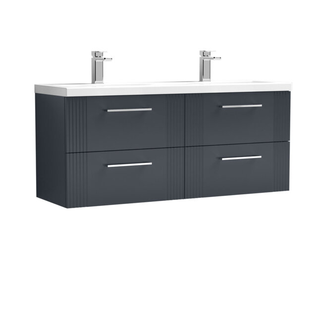 Deco 1205mm Double Bathroom Vanity with Integrated Vitreous China Basin