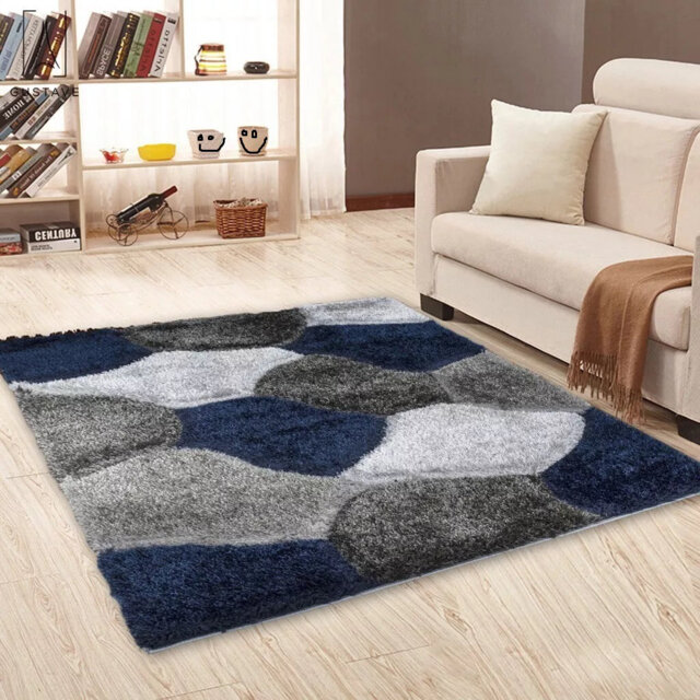Modern 3D Shaggy Rugs Geometric Carved Design Large Area Rugs Soft Thick Fluffy Rug For Living Room Bedroom Small Floor Mats