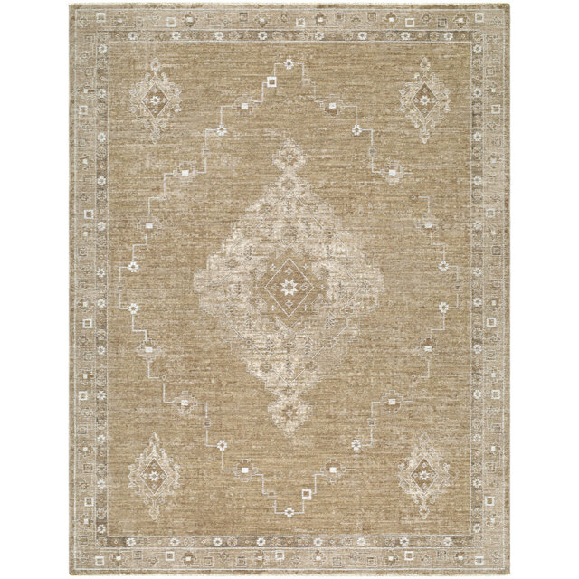 Becki Owens Penny-Vintage Brown Grey Traditional Vintage Boho Fringe Living Dining Bedroom Rug