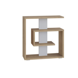 Saly Modern Side Table with Storage Shelves for Living Room