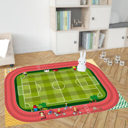 Machine Printed Green Area Rug