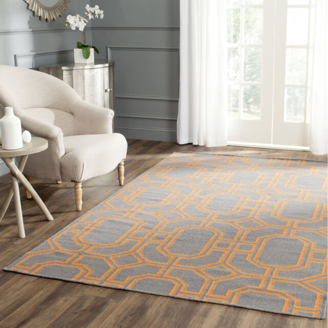 Normal Handwoven Wool Grey Rug