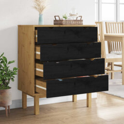 vidaXL Solid Wood Pine Drawer Cabinet Wooden Storage File Drawer Multi Colours