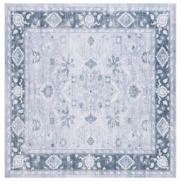 Arizona Bohemian Machine Washable Non-Slip Area Rug in Blue/Gray
