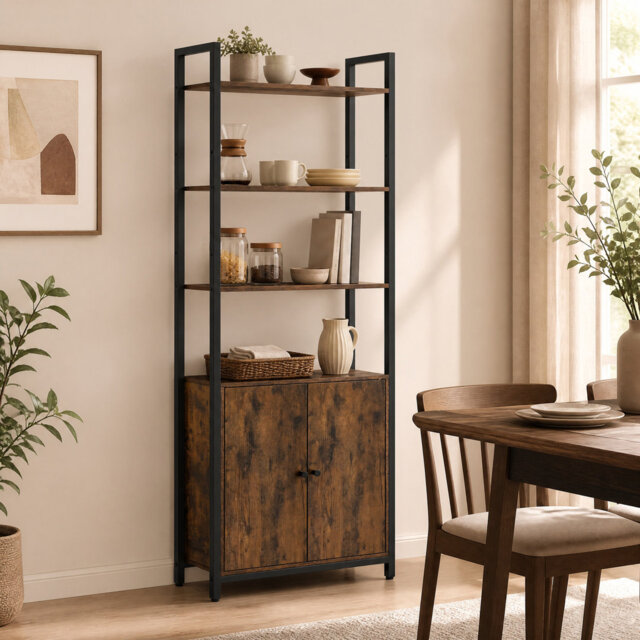 Adyaan 60cm W Steel Etagere Bookcase