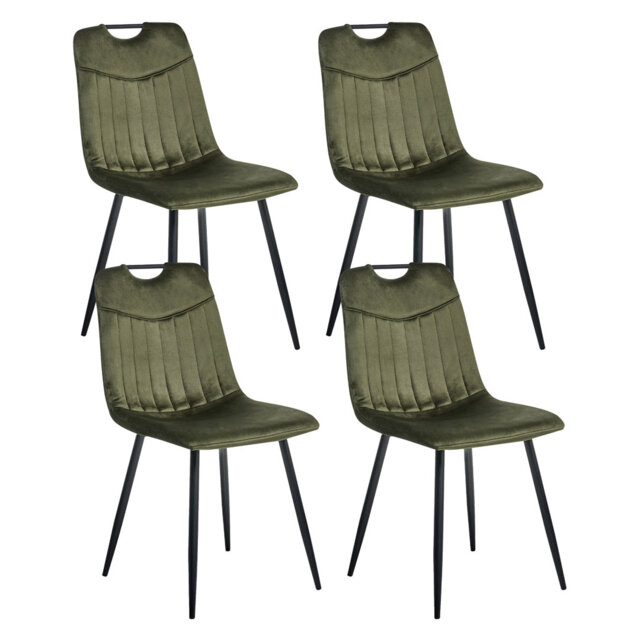 Set of 4 Dining Chairs ARGYLE Velvet