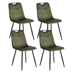 Set of 4 Dining Chairs ARGYLE Velvet