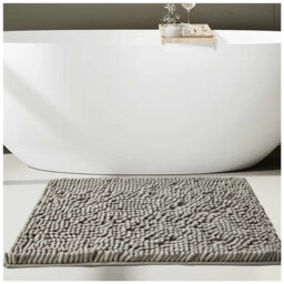 Chenille Bathroom Rug 50x80cm Plush Microfiber Bath Mat Absorbent Quick Dry Non Slip Rubber Back Machine Washable