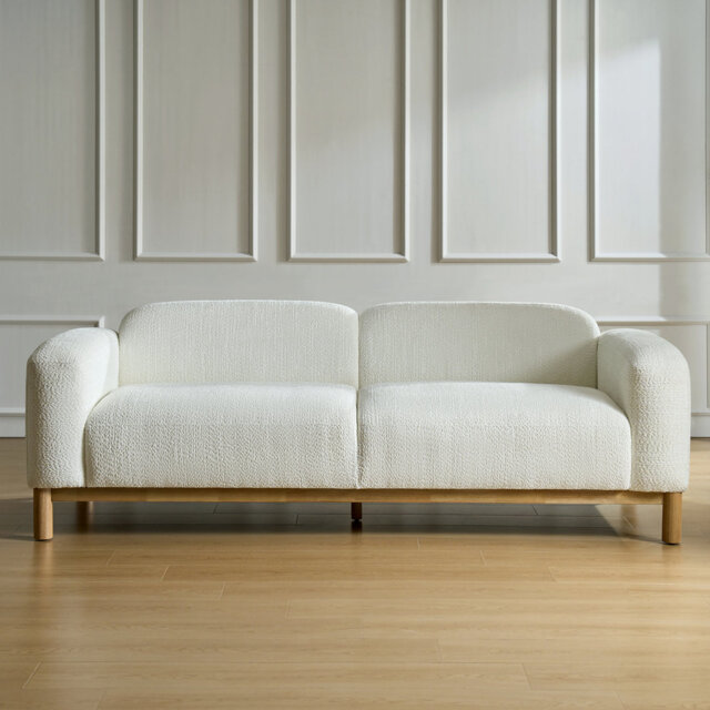 Andres Modern 182.8cm W Curved 3 Seater Sofa with Deep Seat Comfort
