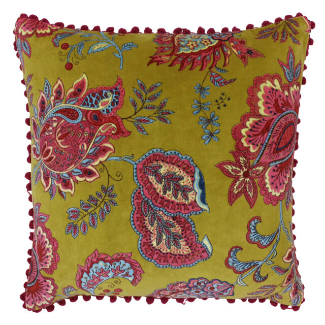 Floral Lemon Square Cushion