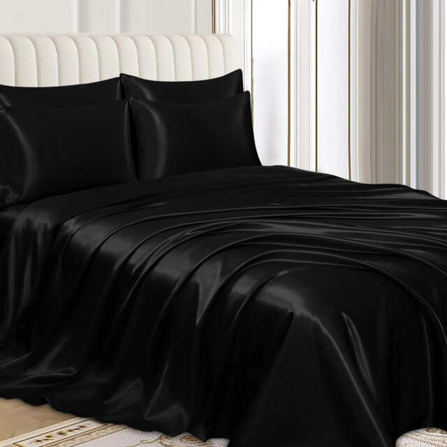 Satin Silk Pillow Cases Pack of 2 Super Soft Smooth Pillow Covers Breathable Hypoallergenic Envelope Closure