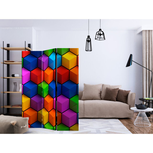 Room Divider - Colorful Geometric Boxes II [Room Dividers]