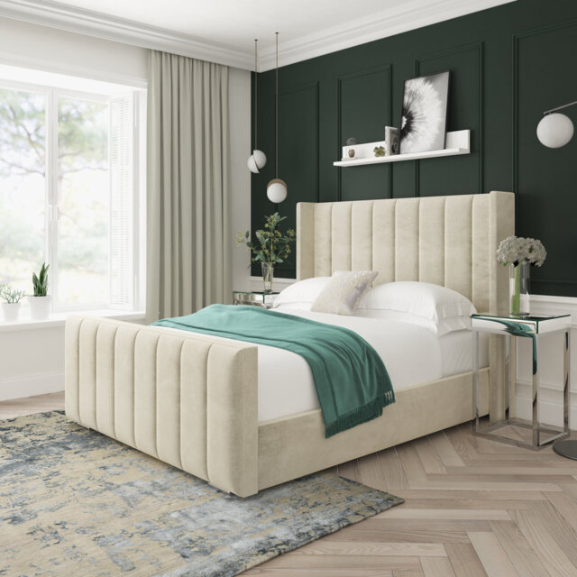 Willow Naples Velvet Upholstered Bed Frame
