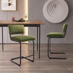 Ambrine 62.5cm H Counter Stool Features Velvet Thick Padded Seat and Black Steel Frame with Footrest