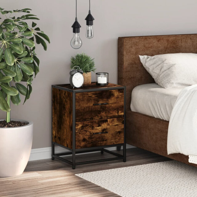 Borough Wharf Bedside Cabinet Grey Sonoma 40X31x50 Cm Engineered Wood