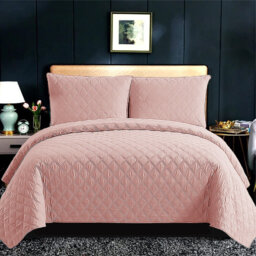 Polyester Solid Colour Bedspread with Pillow Shams Included