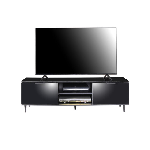 Black Gloss TV Stand Cabinet for up to 65 inch TV's, 140cm Wide