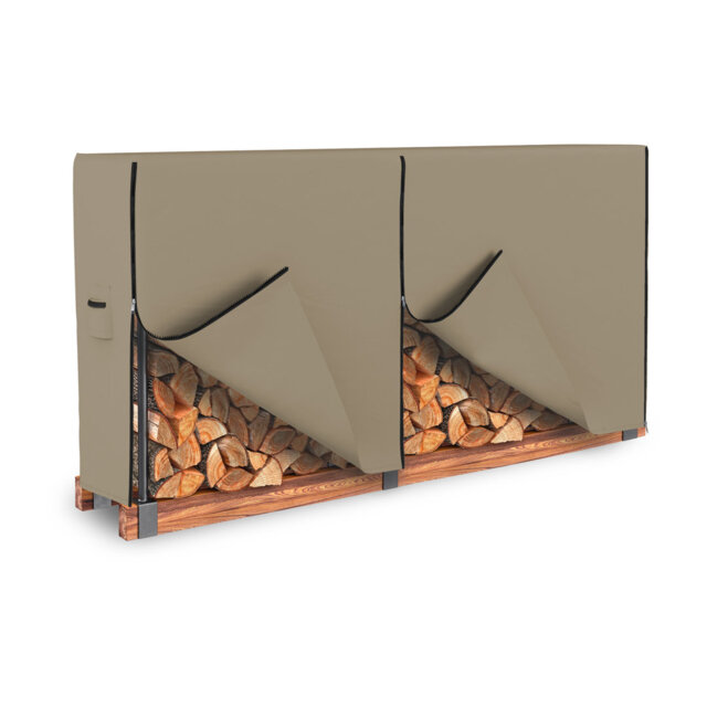 Brayden Studio® Outdoor Firewood Log Rack Cover - 100% Waterproof Heavy Duty Patio Rack, Wood Holder Cover With Zipper Closure & Air Pockets