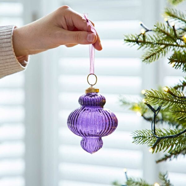 9.5cm Clear Glass Bauble