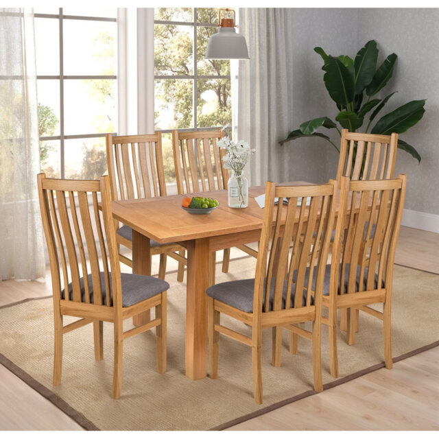 Sorrento 6 - Person Extendable Solid Oak Dining Set