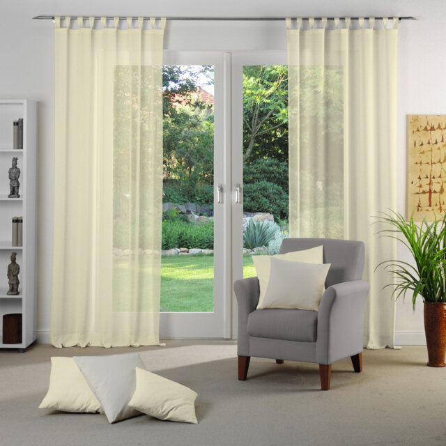 Sunday 82% Polyester And 18% Cotton Semi Sheer Curtain Single Panel