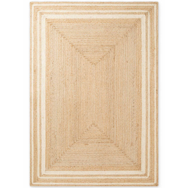 Hanse Home Jute Rug Jutta Robust & Durable, Natural Rug with Border for Living room, Bedroom, Dining room, Bedroom, Hallway