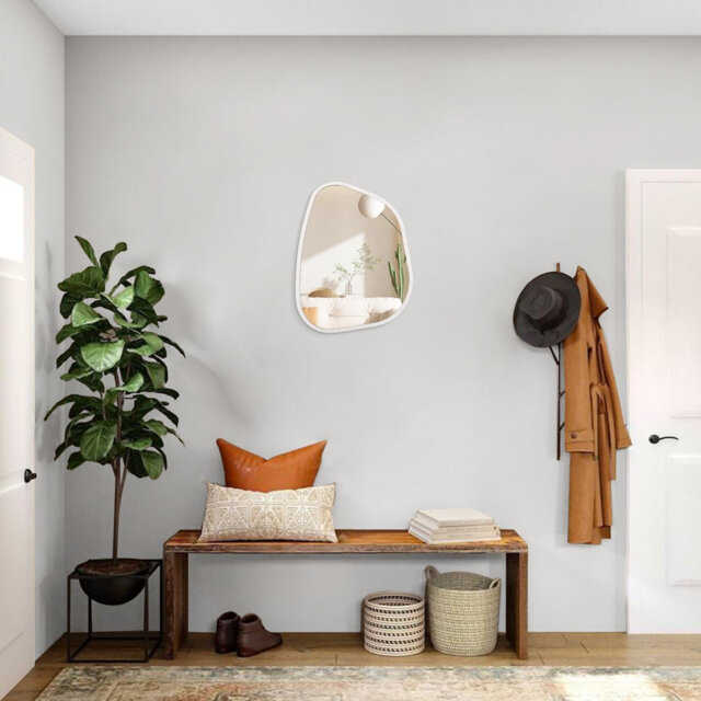 Asymmetrical Wall Mirror Irregular Mirror For Wall ,Wood Frame ,40 X 30CM