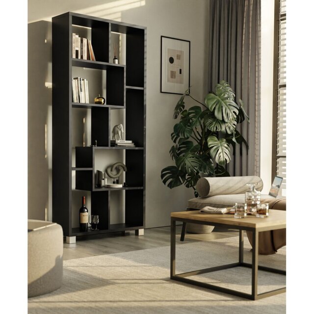 Cerwyn 156cm H x 69cm W Geometric Bookcase