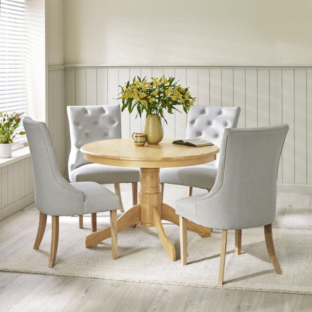 Tamala 4 - Person Rubberwood Solid Wood Dining Set
