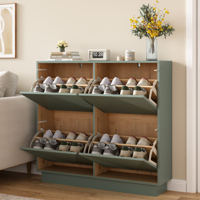 16 Pair Flip Down Shoe Storage